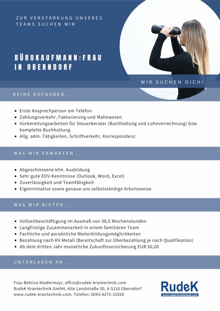 Bürokauffrau RudeK Krantechnik GmbH